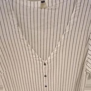 Roxy White With Black Stripes Blouse